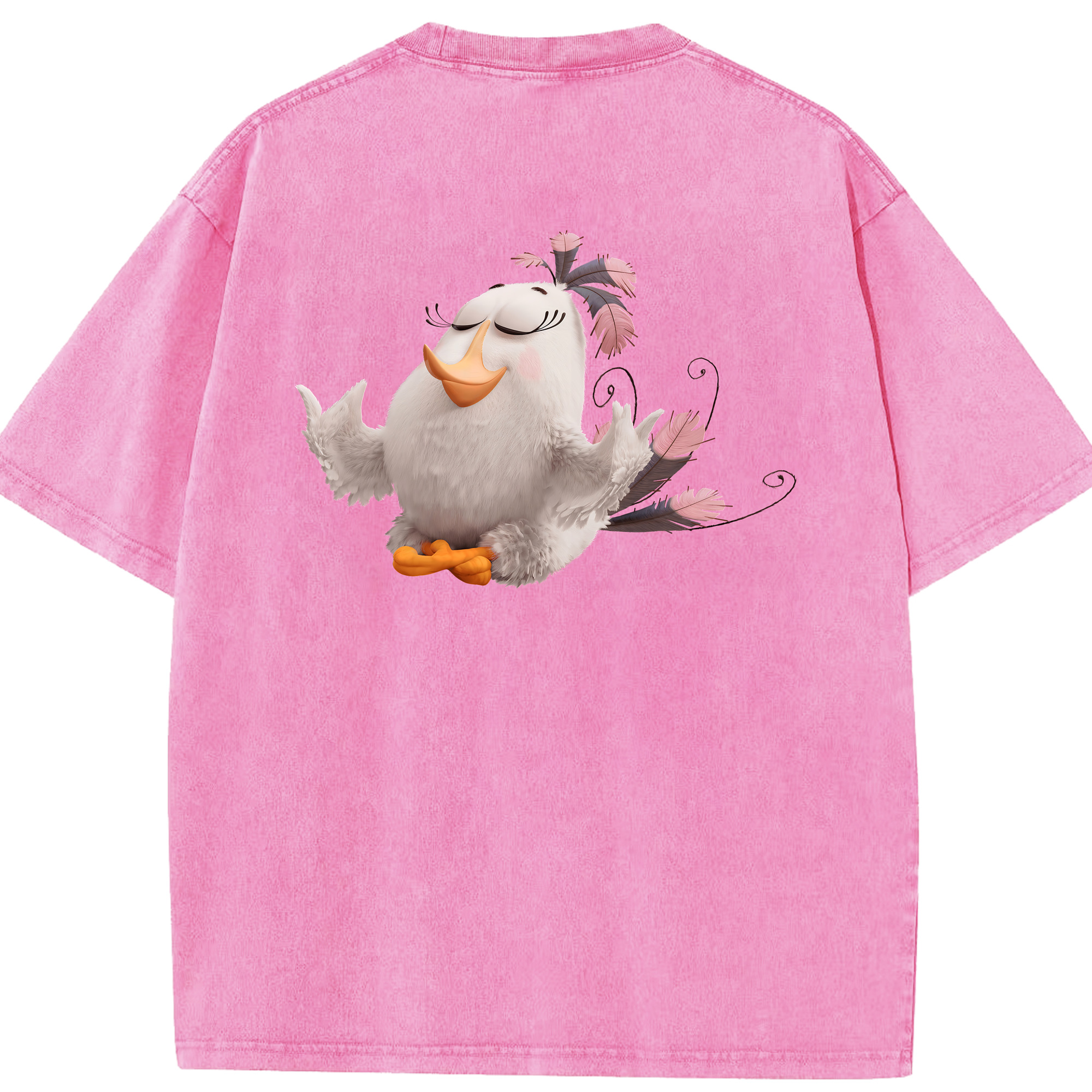 （画像用） Angry Birds アングリーバード 綿100% ヴィンテージ風 半袖Tシャツ（背面プリント）